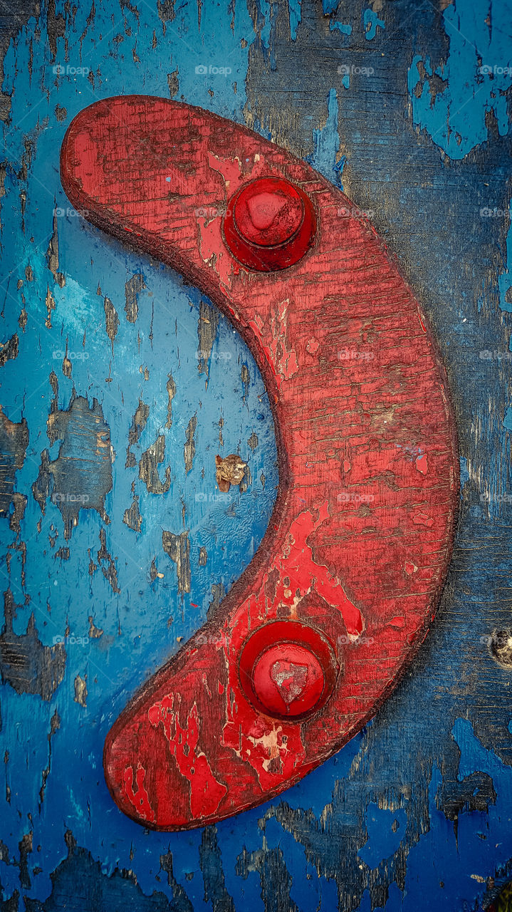 Colourful old wooden table