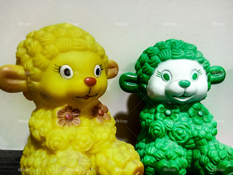 toy colored yellow and green