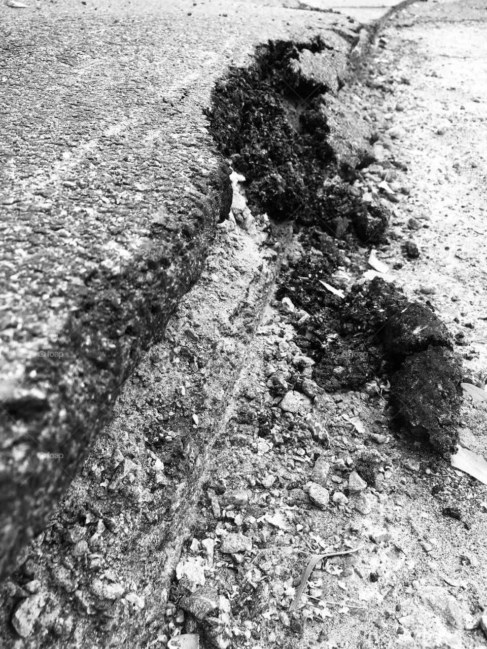 Dramatized road erosion