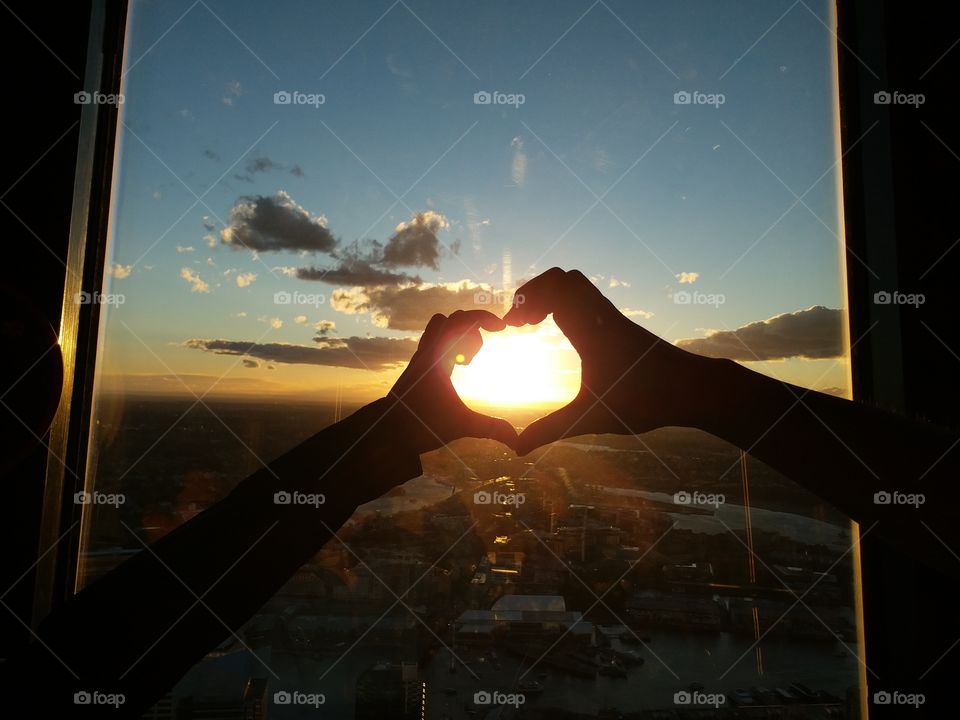 heart in sunset