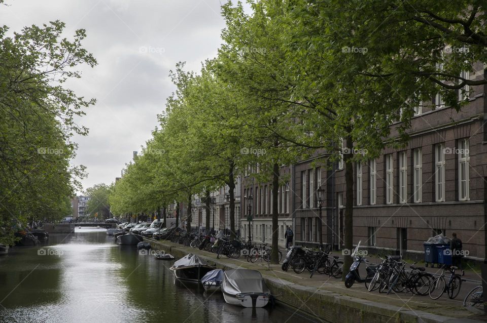 Zieseniskade And Lijnbaansgracht Canal At Amsterdam The Netherlands 26-5-2023