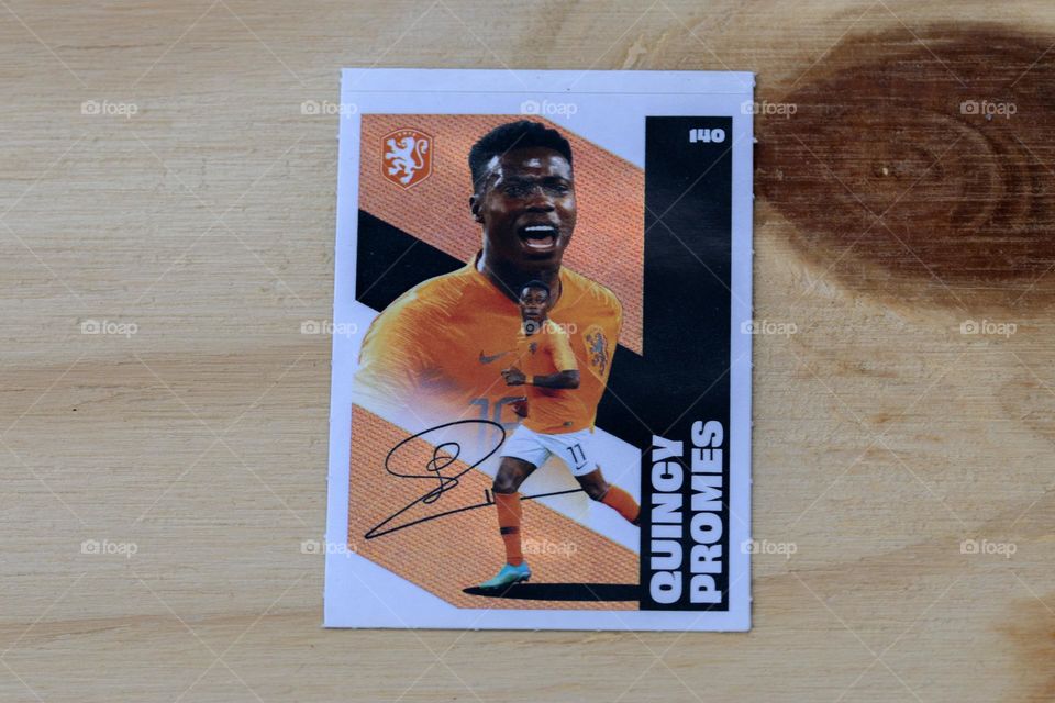 Close Up AH Supermarket Sticker Of Quincy Promes At Amsterdam The Netherlands 14-4-2024