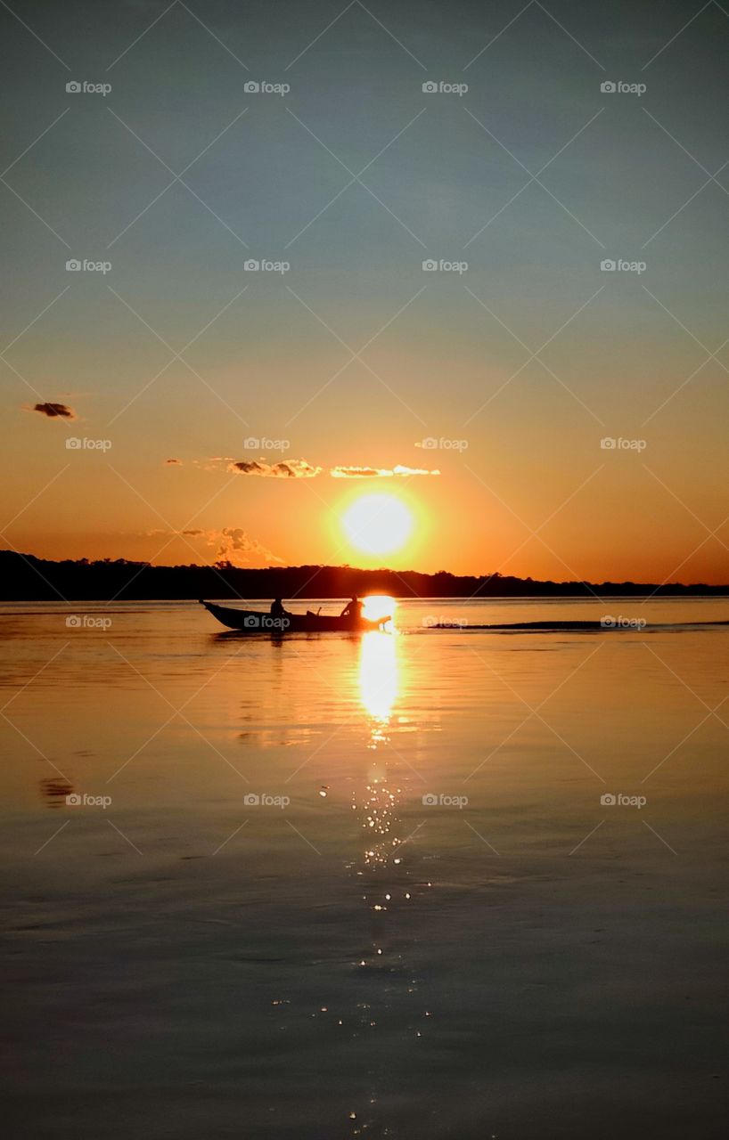 Boat at sunset