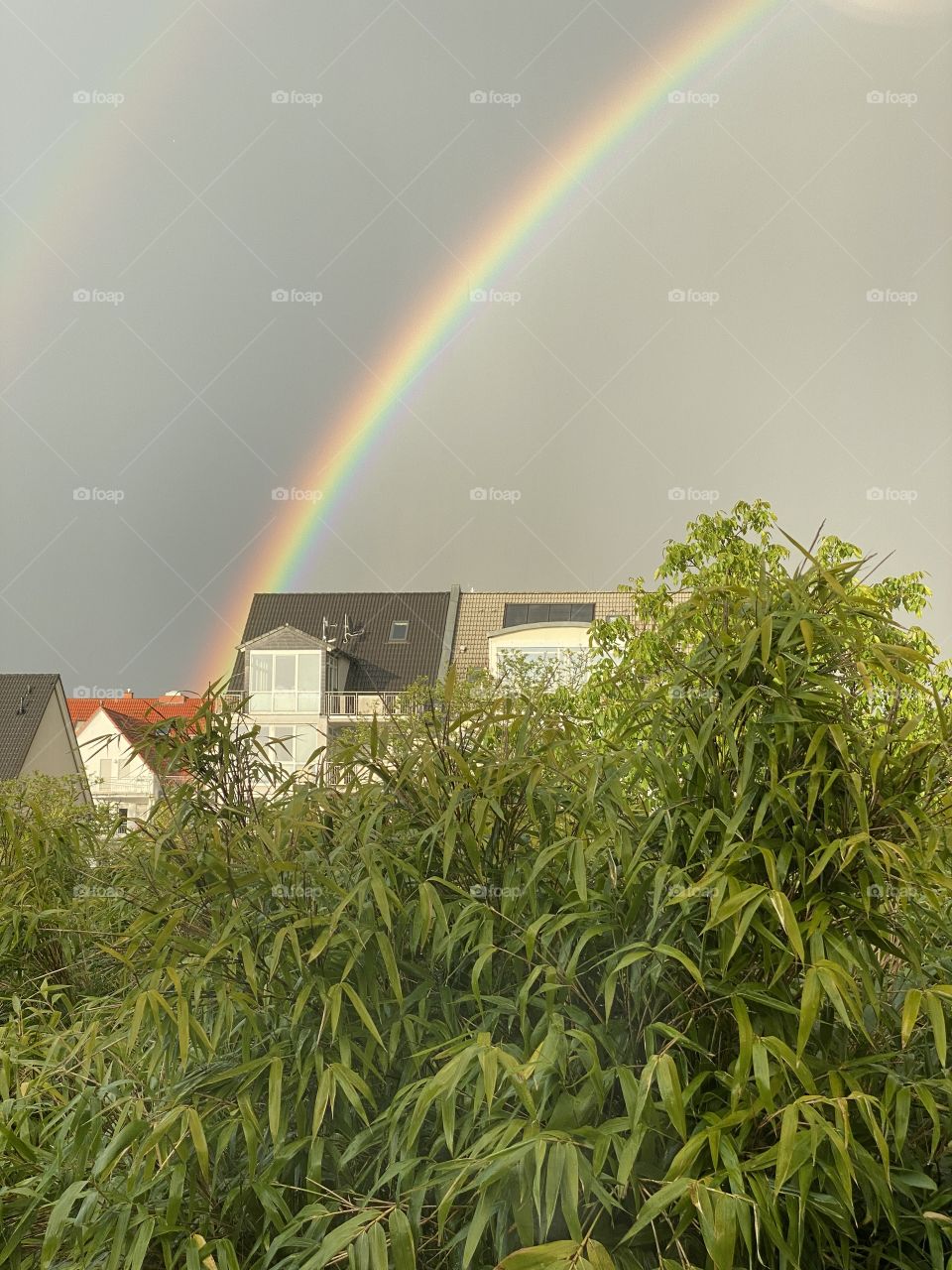 Rainbow over a house in Germany 