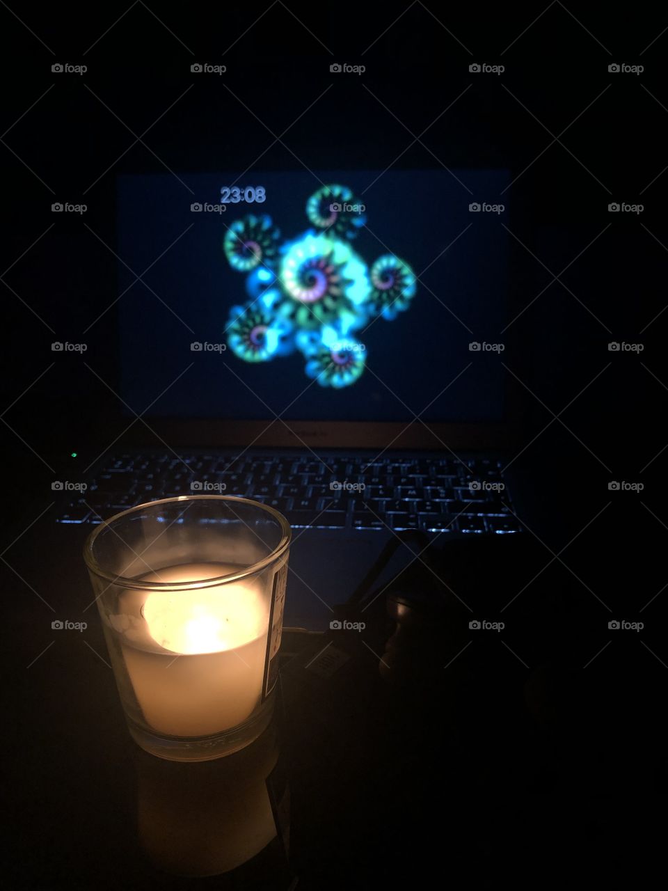 Night life when you feel alone ! With your MacBook Air , Candle . Something make you feeling so happy when you touch it 