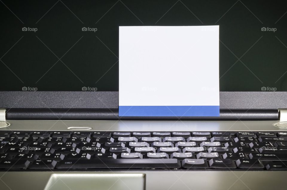 Blank notepad on laptop screen