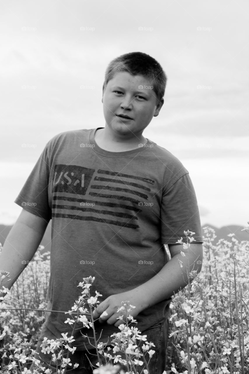 My Little Brother in a Farmers Field