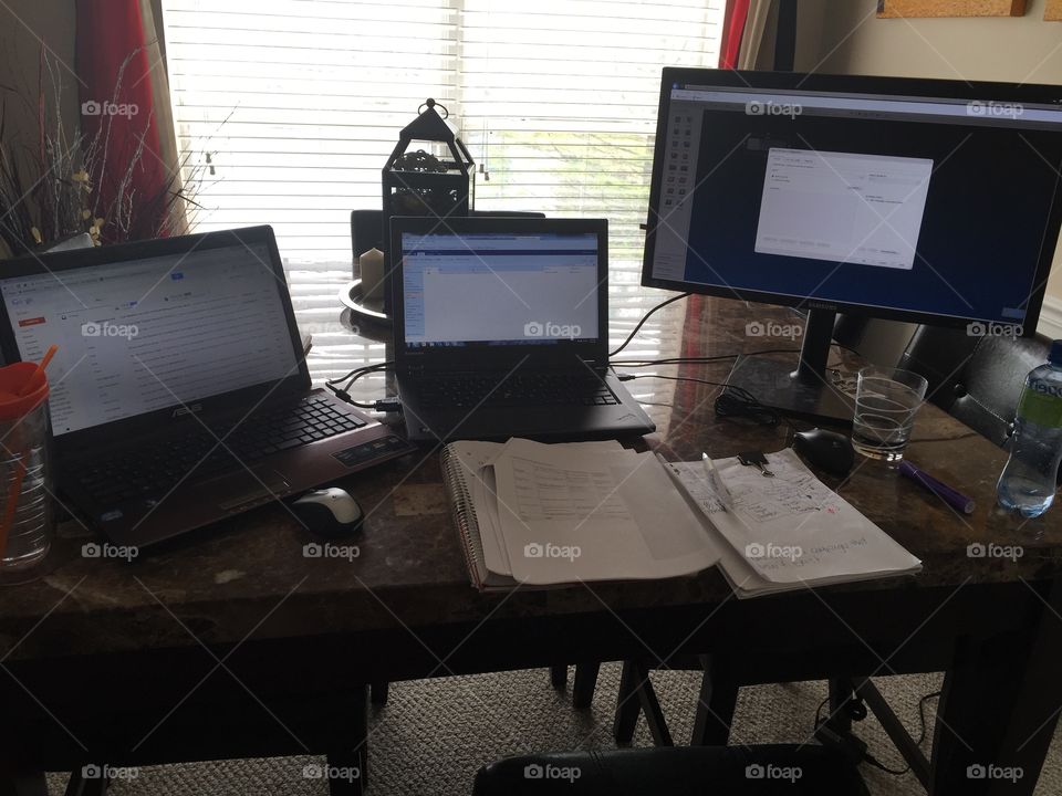 Computer, Desk, Business, Office, Technology