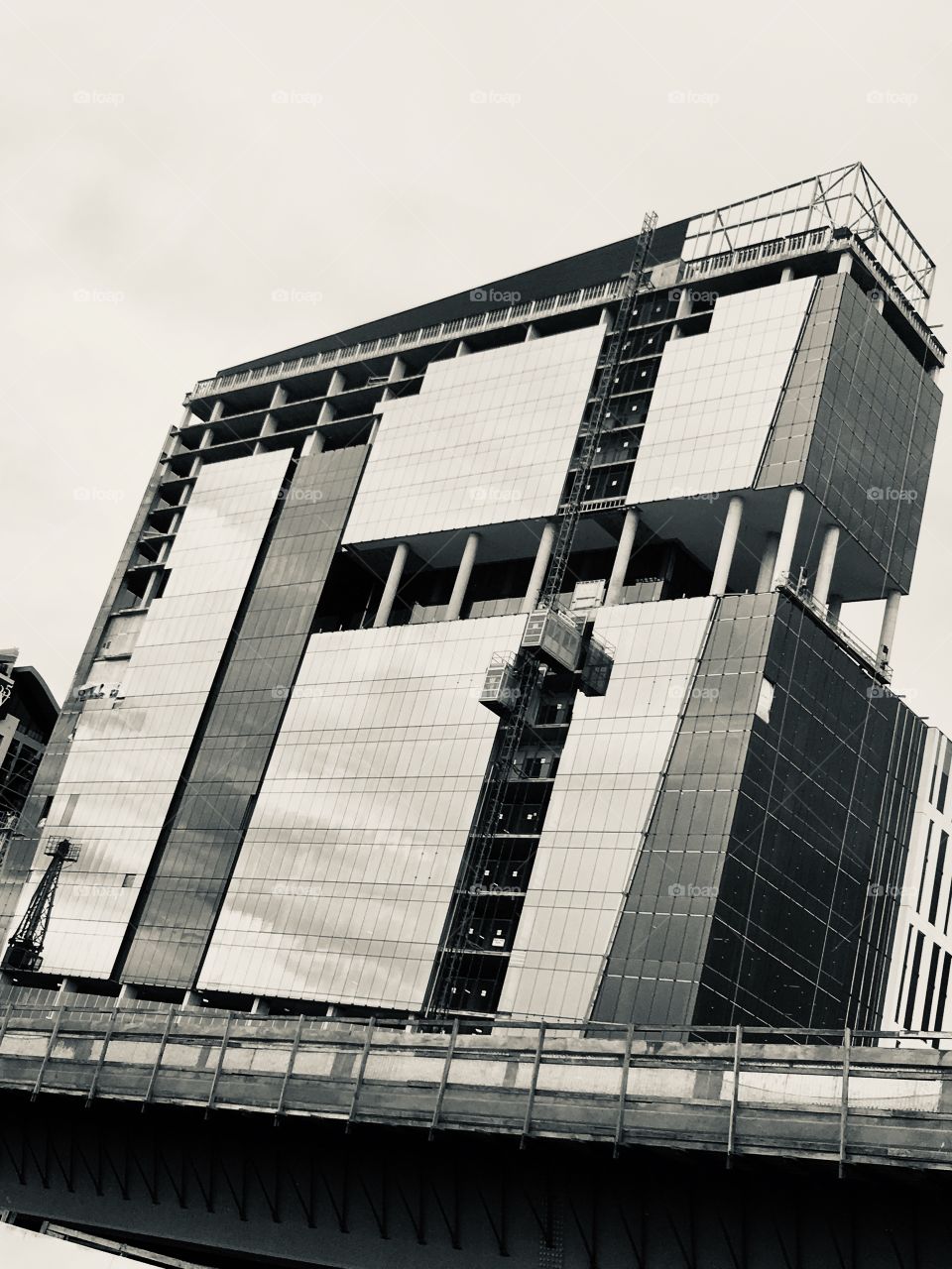 Beautiful building in black and white 