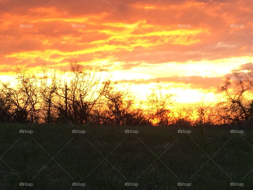 Sunset like fire in the sky 