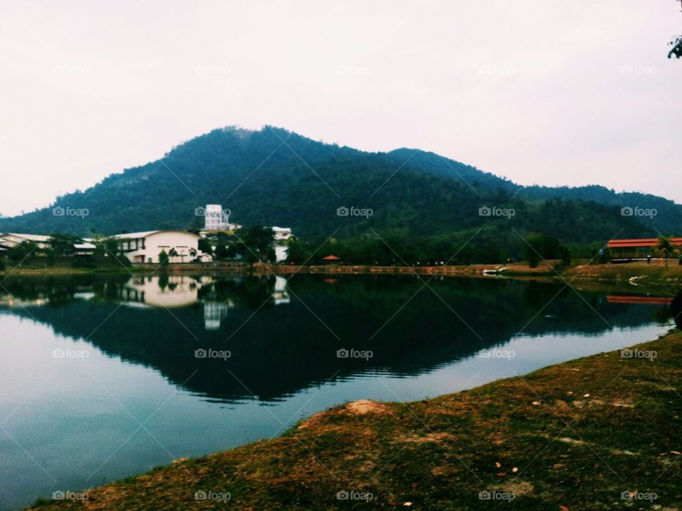 "Lake Scenery". beautiful view of man made lake.