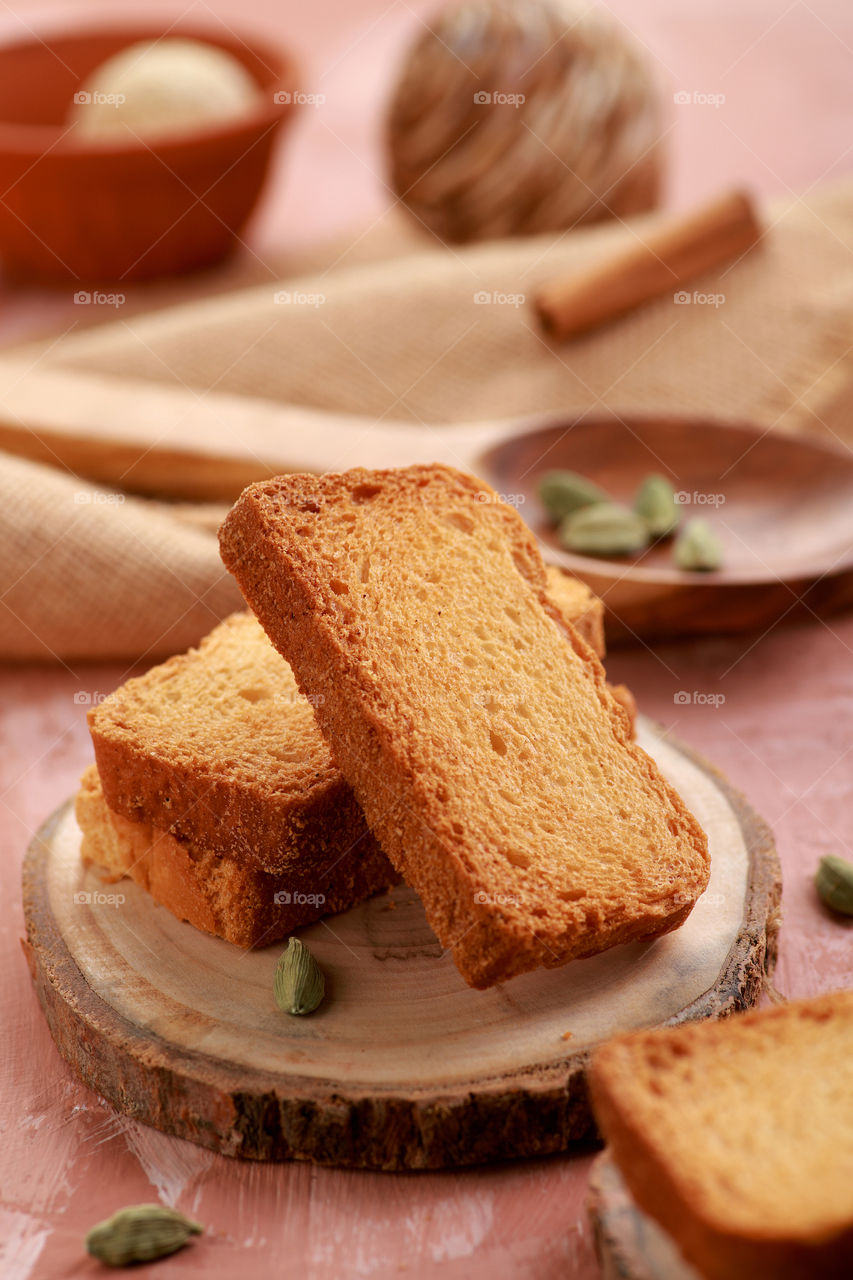 fresh and healthy Indian milk rusk today