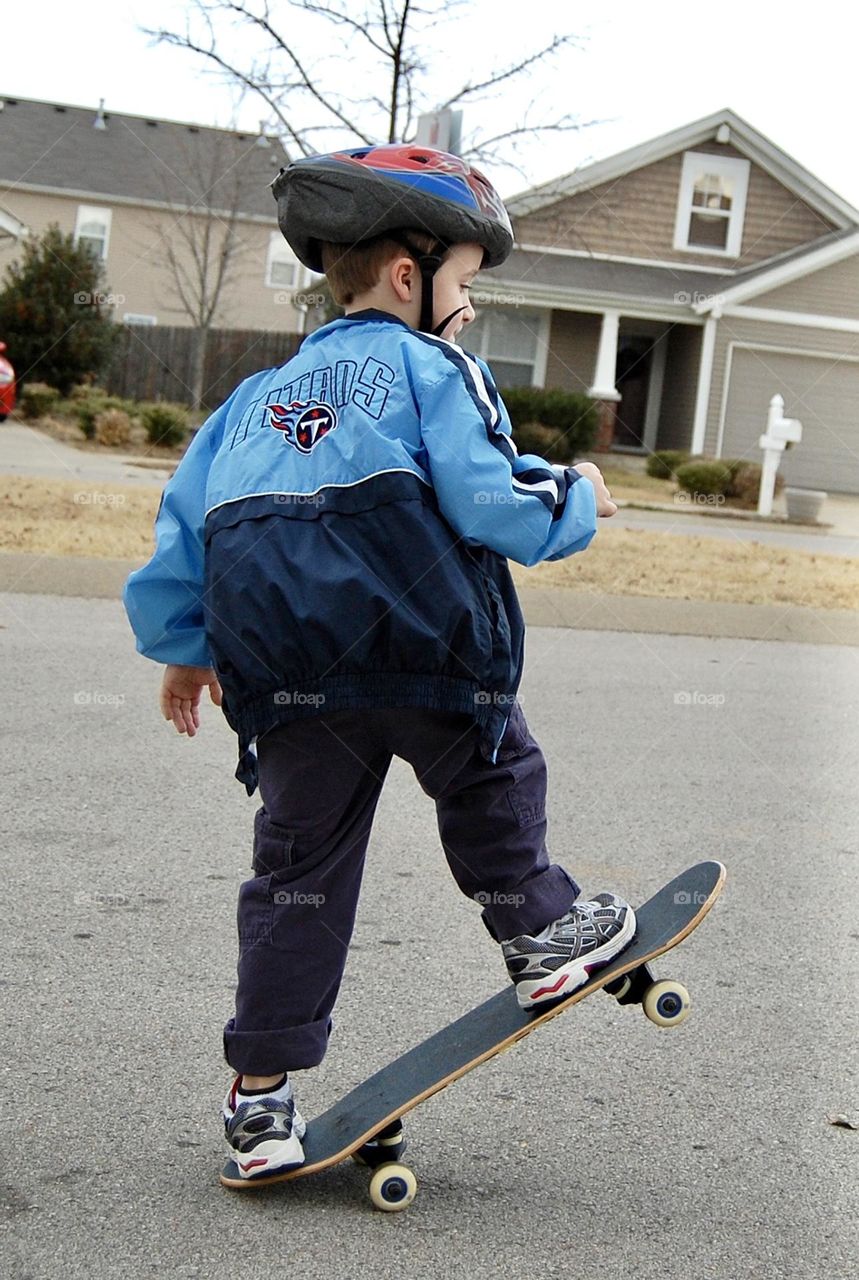 Little boy on skateboard 