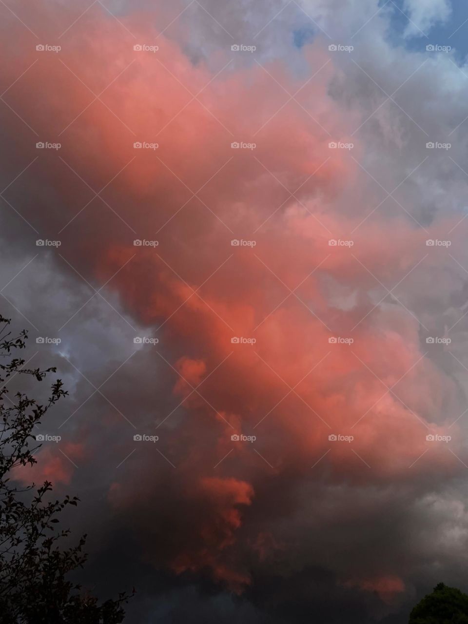 Sunsets on a stormy evening