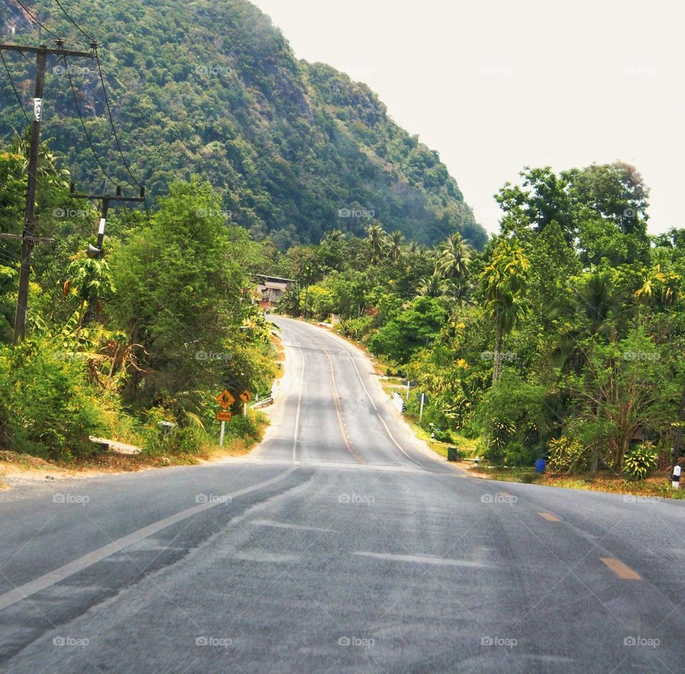 Mountain road out going to the destination.