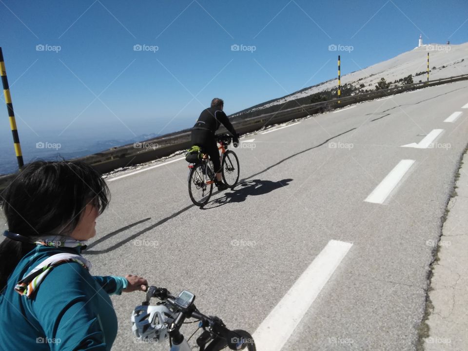 cycling on the top