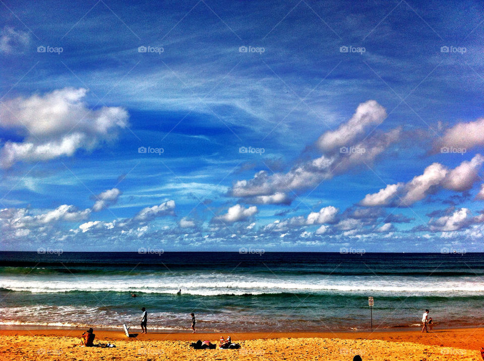 beach ocean sky nature by king