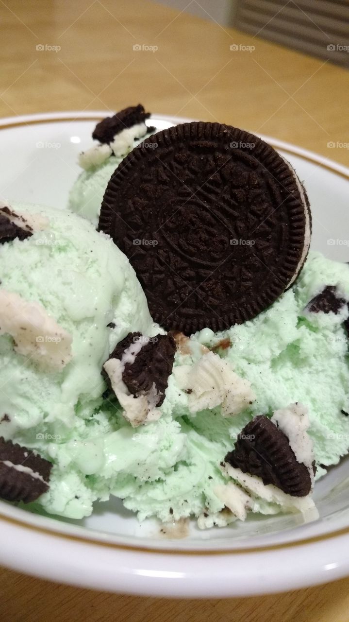 oreo mint chip ice cream treat
