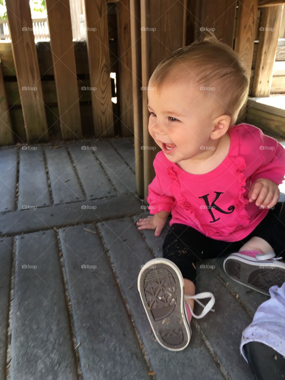 Happy baby at the park 