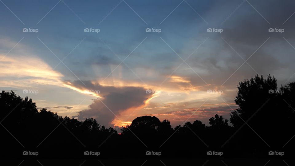 sunset before the fireworks