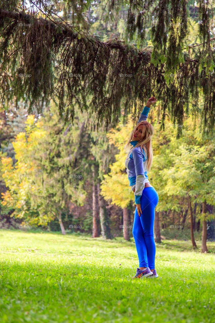 Nature, Park, Girl, Tree, Wood