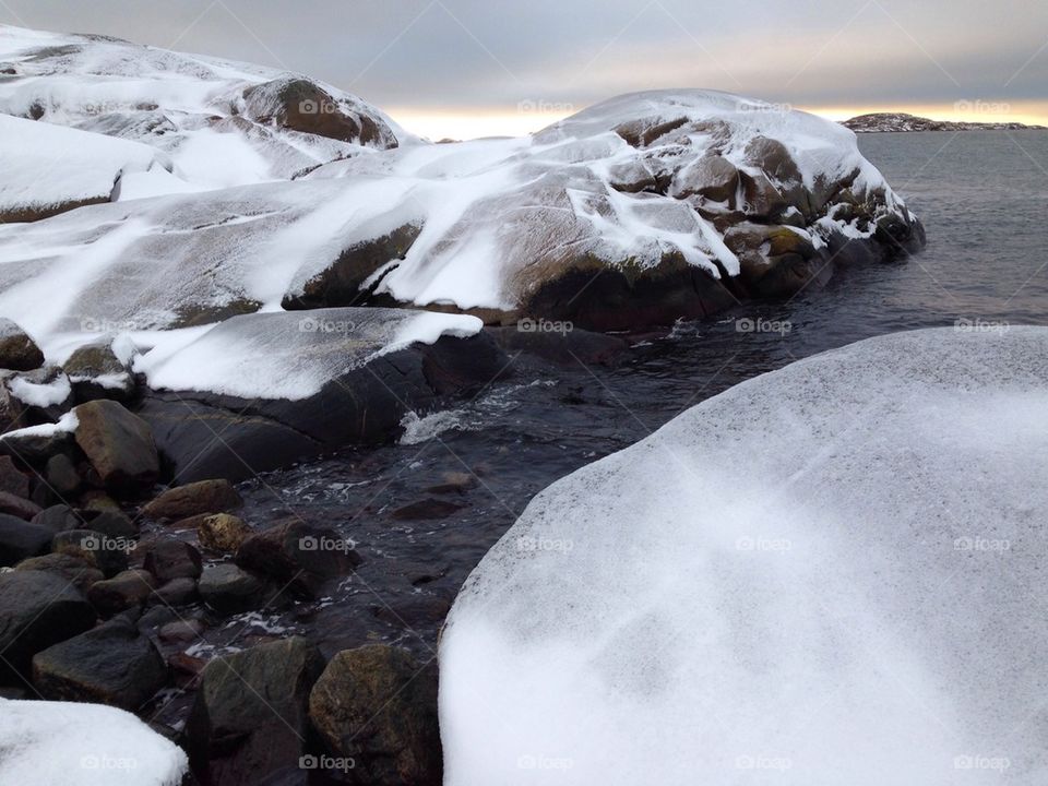 View of rocks during winter