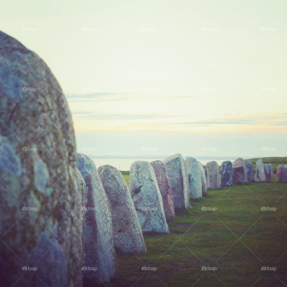 Ales stenar Kåseberga Skåne Sweden . Place of interest in Sweden 