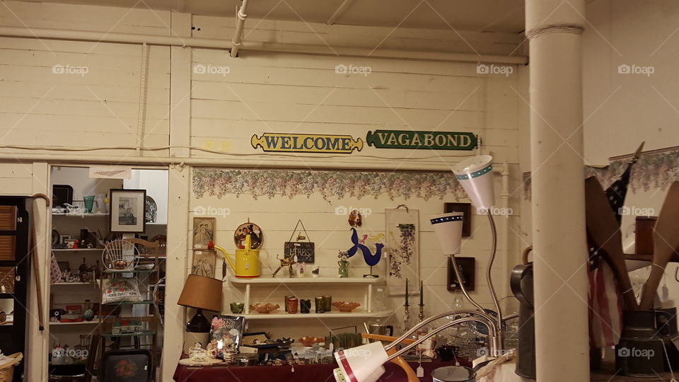 Vagabond  - searching for home. A representation of all the things one can find in an antique shop