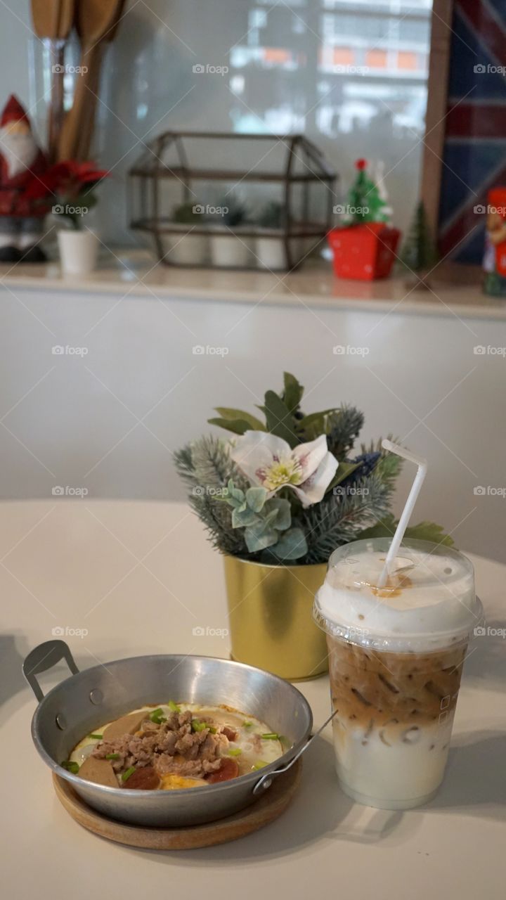 coffee and eggs plate