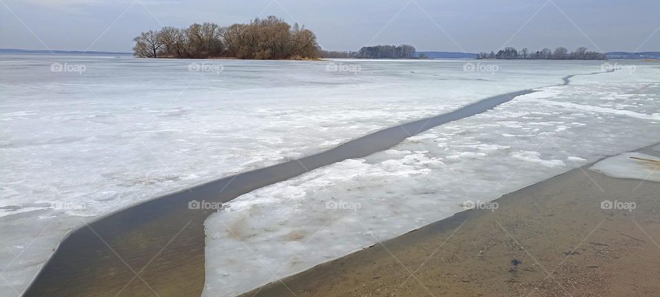 lake shore beautiful nature landscape march