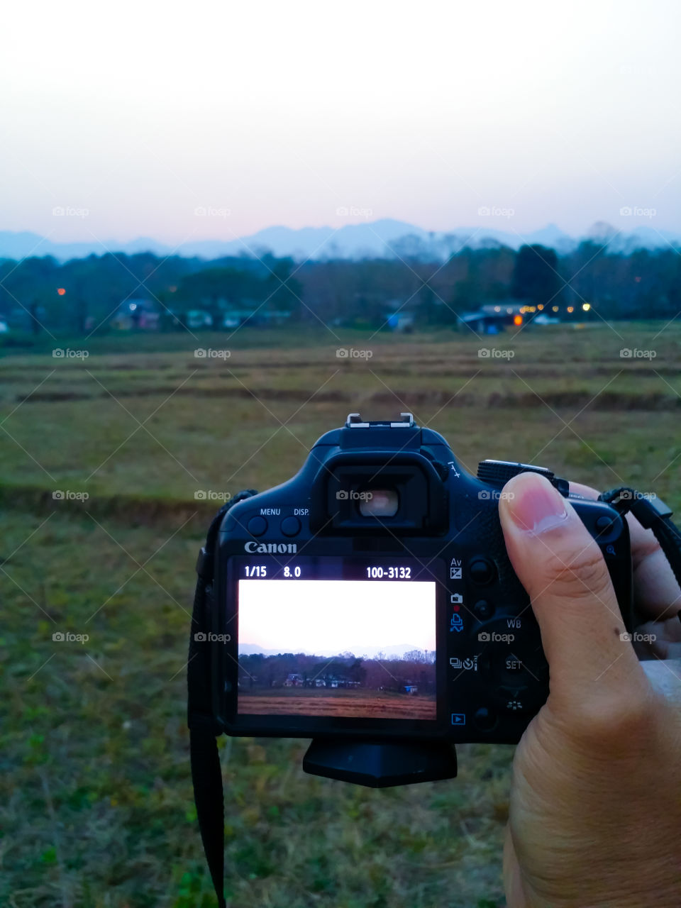 Take a photo in evening.