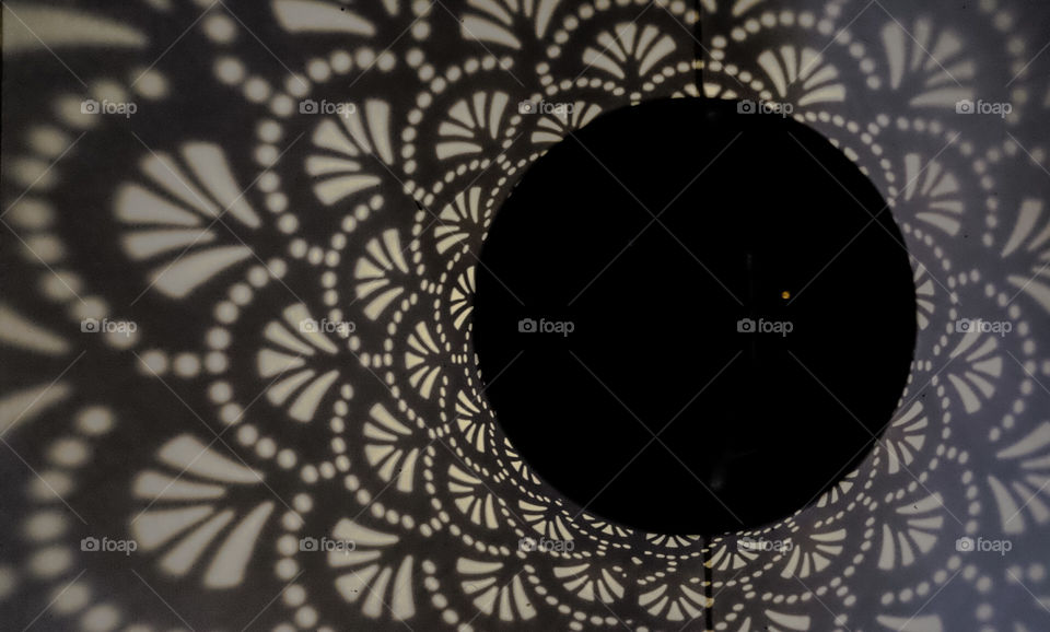 Light and shadow pattern coming from a LED lantern