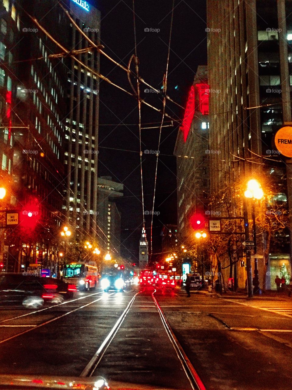 Downtown San Francisco at night. 