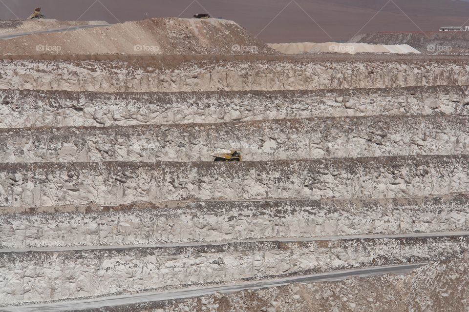 Catapillar Dumper Truck, Punta de Los Lobos, Atacama desert, Chile . Caterpillar Dumper Truck, Punta de Los Lobos, Atacama desert, Chile 