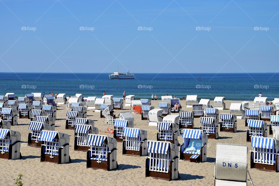 series of chairs on a beach in Germany