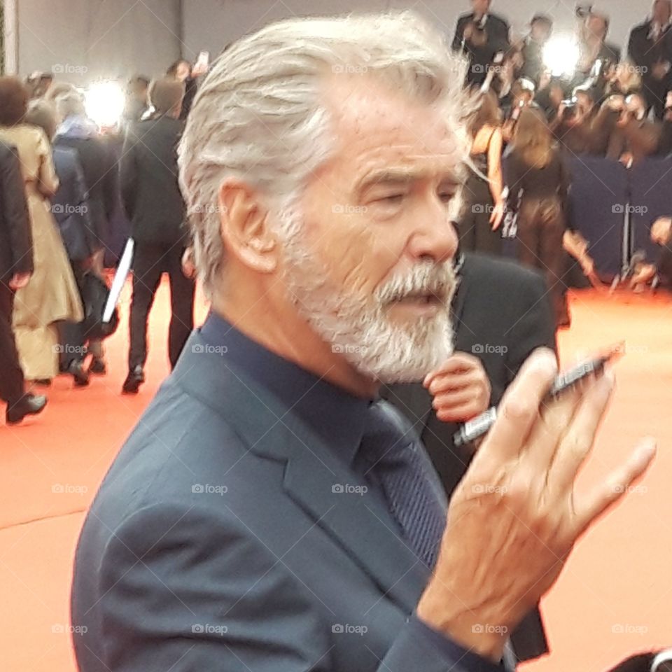 Pierce Brosnan on the red carpet in Deauville