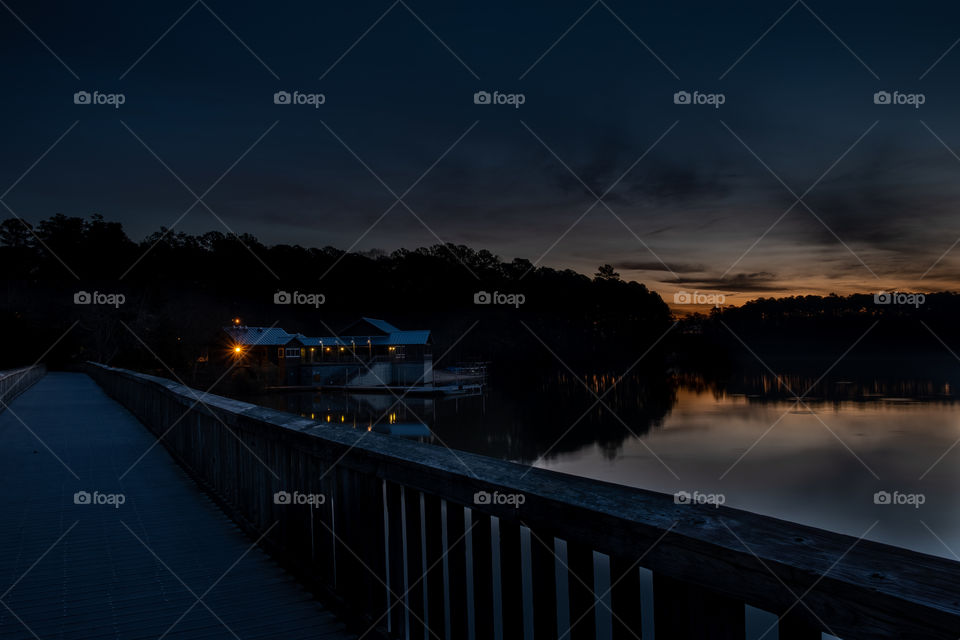 Where the moonlight meets dawn’s twilight. Lake Johnson Park, Raleigh, NC. 