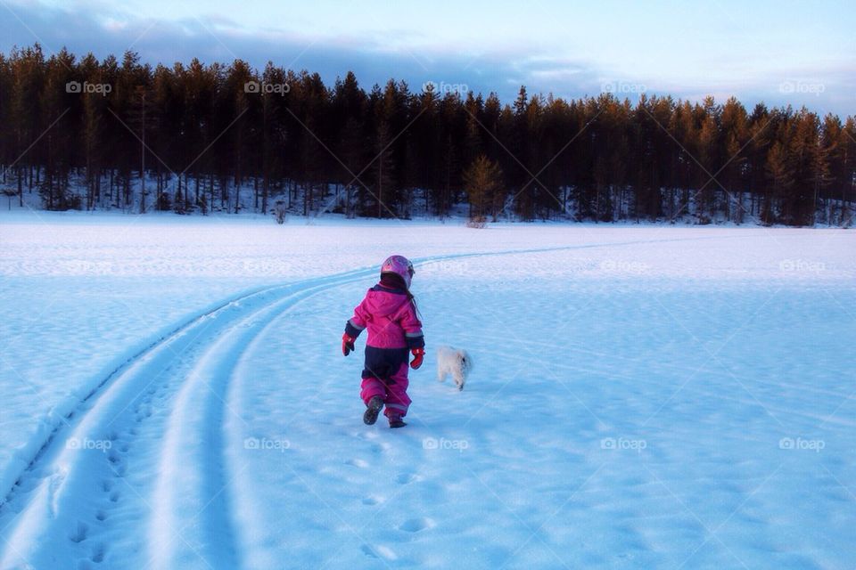 Walking On Snowcoated Ice