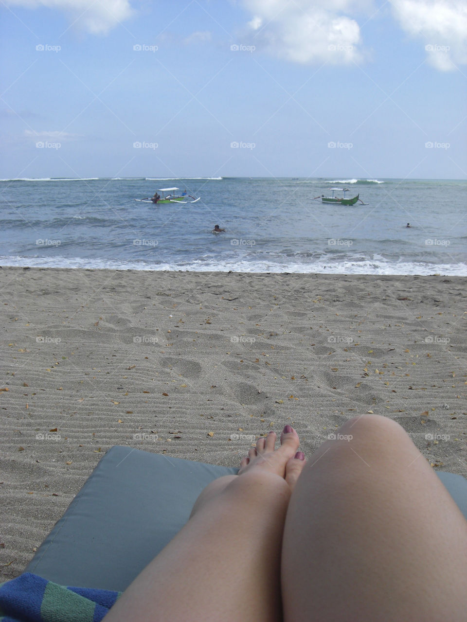 beach ocean alone relax by thepapierdollies