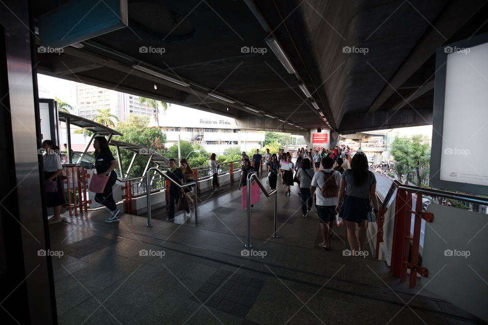 Walkway at BTS public train station 