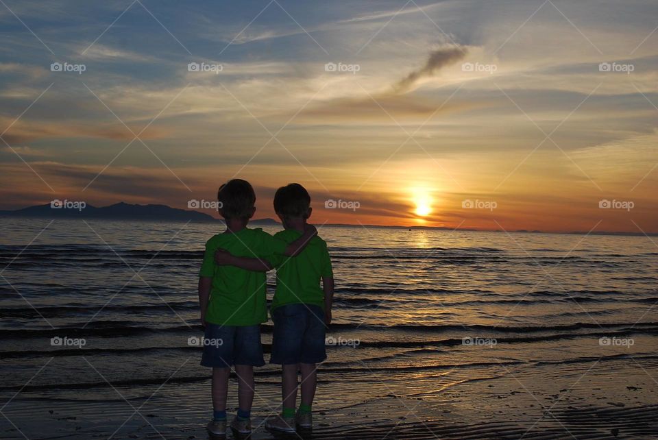 Twins at sunset 