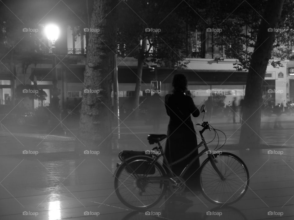 Shadow and fog at the republic square - Paris 