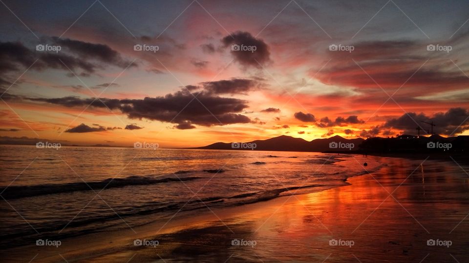 Sunset, Water, Dawn, Dusk, Beach