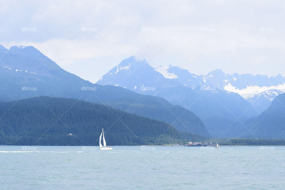 A sailboat on the ocean 