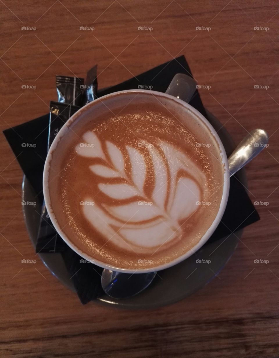 cappuccino with flower design