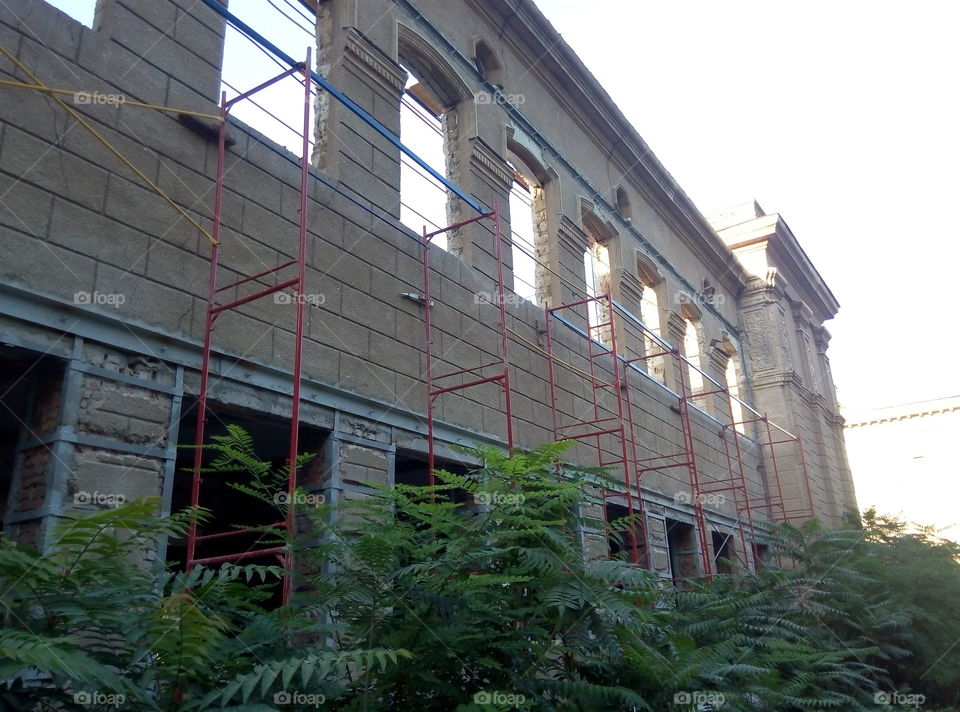 здание реставрация небо