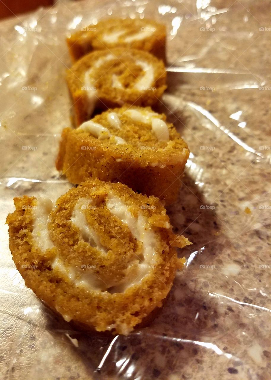 Miniature pumpkin roll