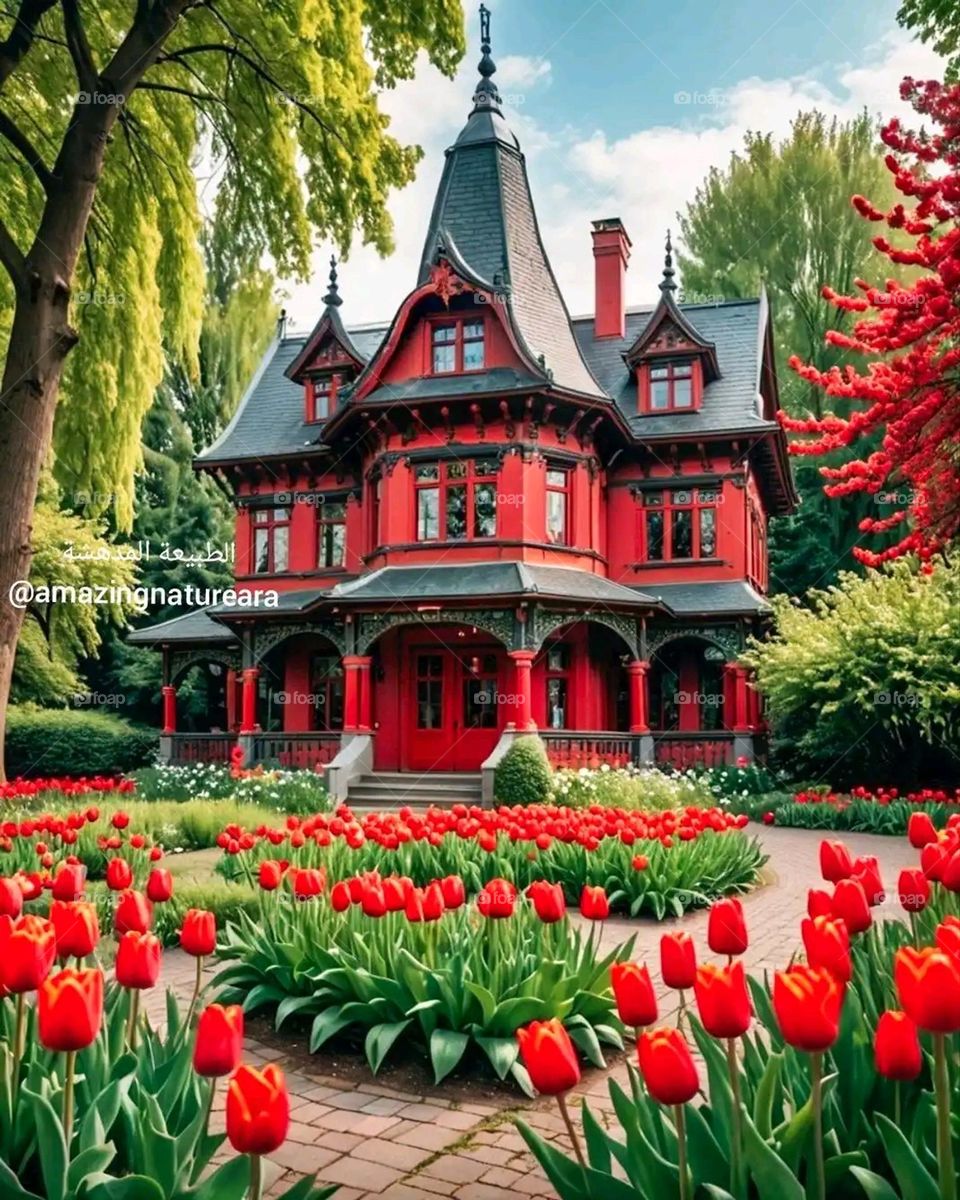 Glory be to God, the magnificent and picturesque view and the natural green trees are a view that is nothing more wonderful than it