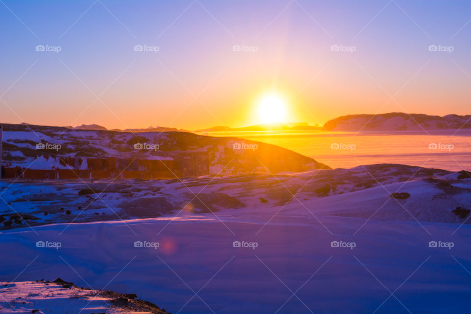 Sunrise at antarctica 