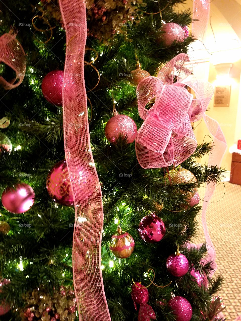 Breast cancer awareness Christmas tree